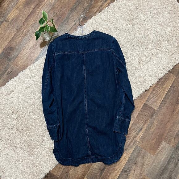 Free People Small Long Sleeve Lace Up Denim Neapolitan Dreams Tunic Top - Picture 6 of 6